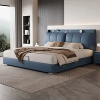 Lit de rangement moderne en Corium pour chambre à coucher, lit de luxe en Corium pour mariage, meubles de maison complets pour chambres doubles 2