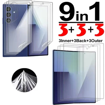 Pellicola Protettiva 9IN1 per Samsung Z Fold 7 6 5 4, Protezione Schermo Interno Anteriore e Posteriore in Idrogel per Galaxy Z Fold 7 6 5 4