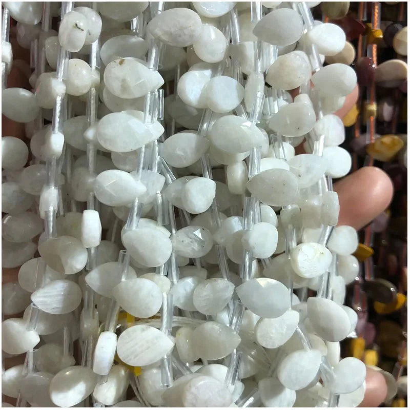 Natural Stone Crystal Tiger Eye Purple Lilac Faced Water Droplet Loose Spacer Beads for DIY Jewelry Making Bracelet Accessories