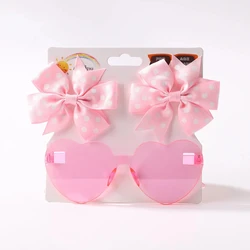 Colorful Children's Hair Bow and Sunglass Set - 3 - Piece Pack (3469 - 11)