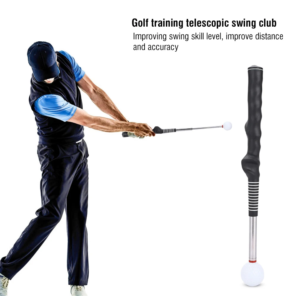 Golf Training Aid, Golf Swing Grip Trainer Warm Up Training Aid Telescopic Club for Beginner