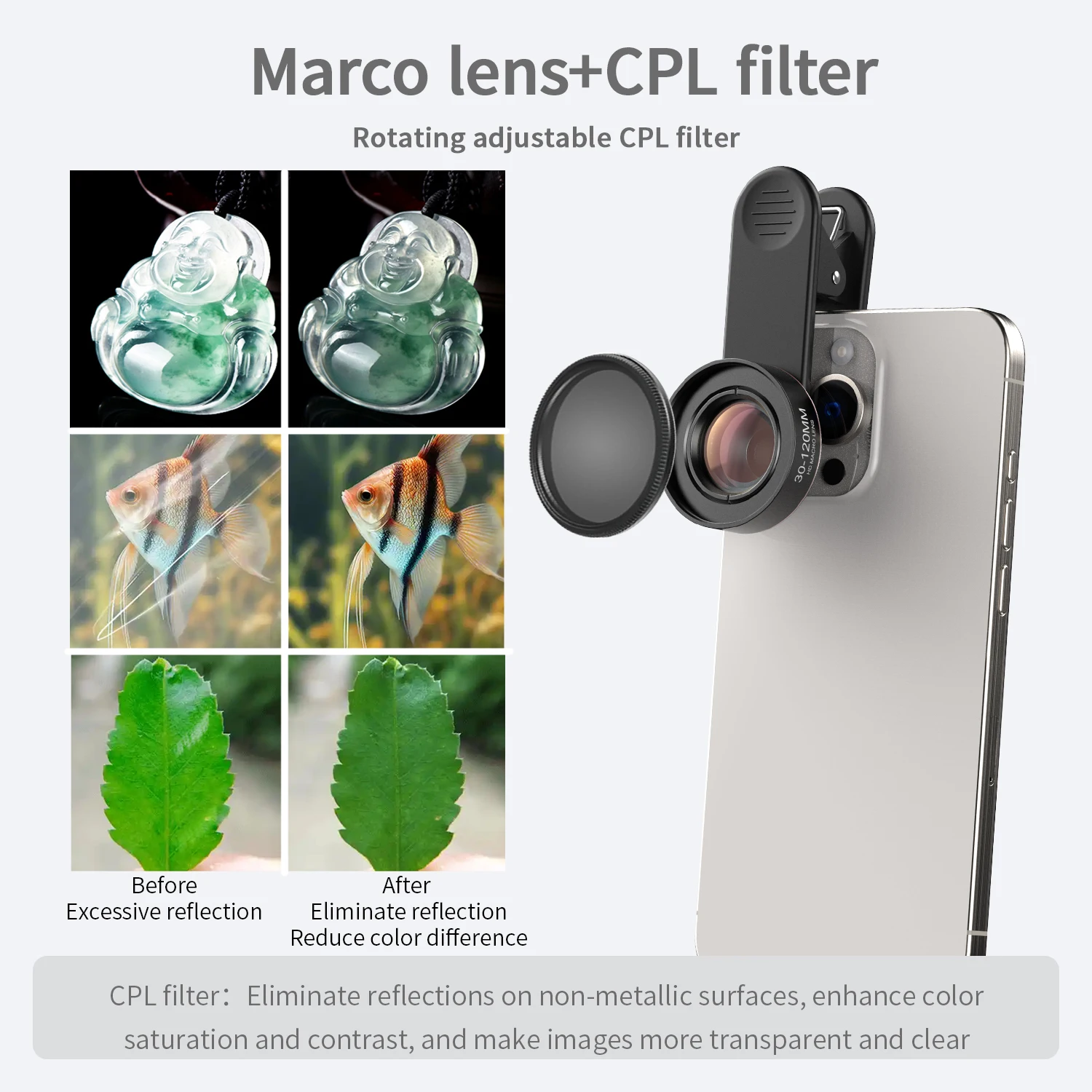 Universal 10X HD Macro Phone Lens with Clip-On Design for Enhanced Mobile Photography