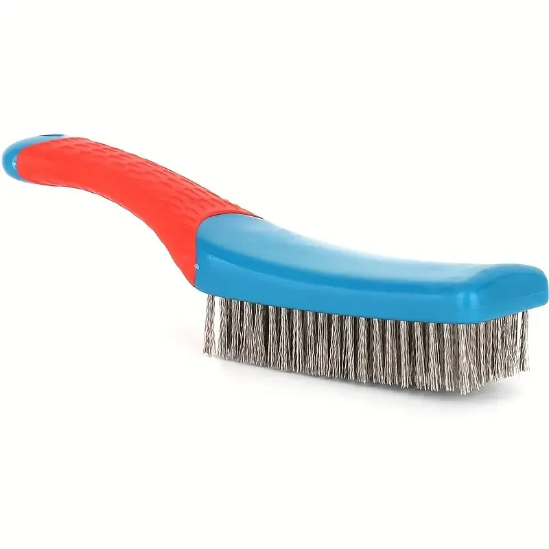 Wire Brush Duty Stainless Bristles With Plastic Handle Grip For Rust, Wielding Slag, Dirt & Paint Scrubbing With Deep Cleaning 5