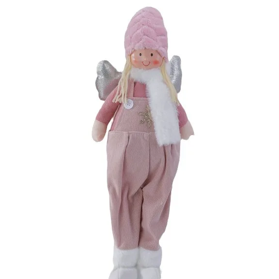 Christmas Decoration Standing Overalls Girl Angel Ornaments Christmas Decoration Desktop Children's Toys