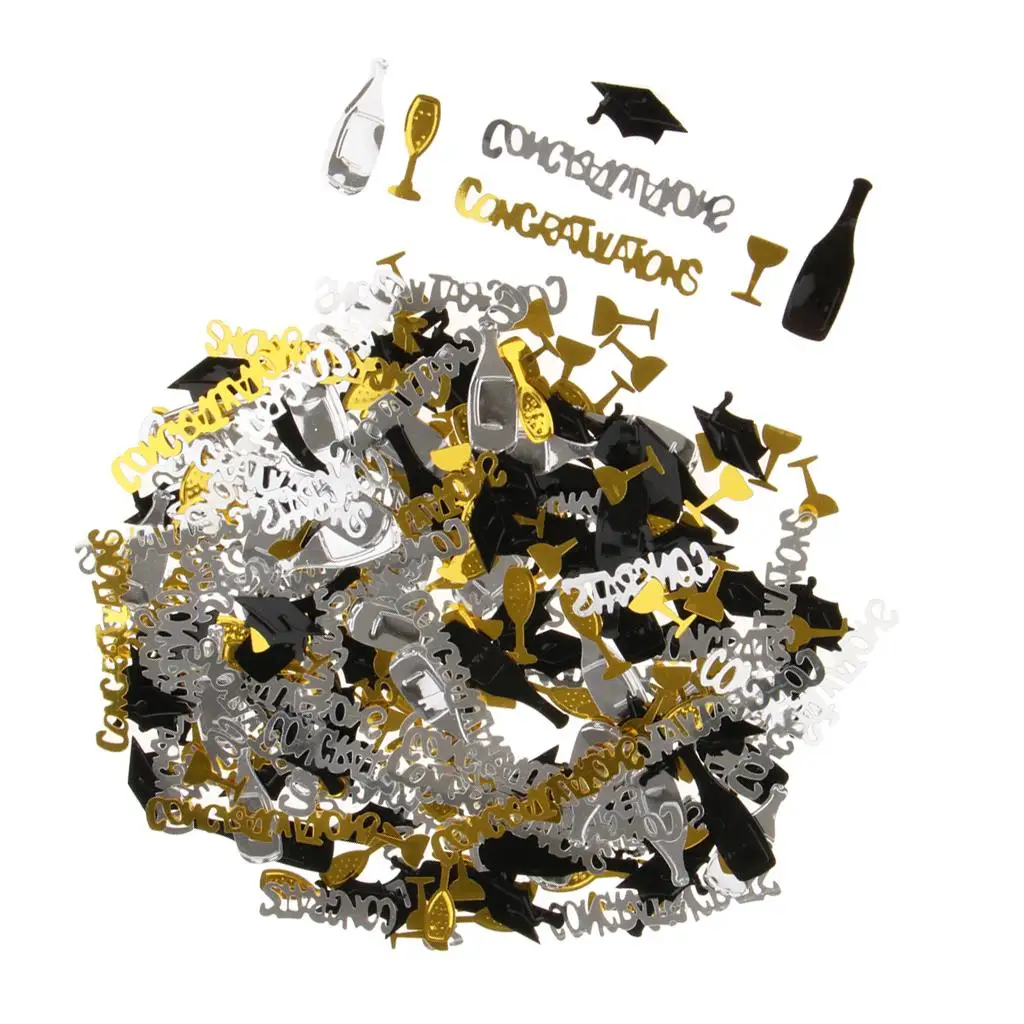 Congratulazioni Champagne Cup Scatter Table Coriandoli Graduation