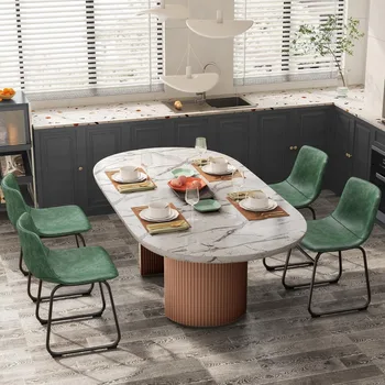 Dining Chairs Set of 6, PU Leather Armless Dinner Chairs with Backrest, 18 6