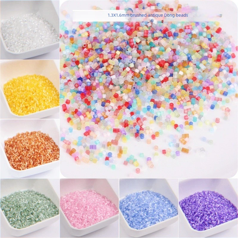 1.6mm 슈퍼 엑설런트 캣아이 브러쉬드 앤틱 윈드 글라스 튜브 비즈 DIY 핸드..