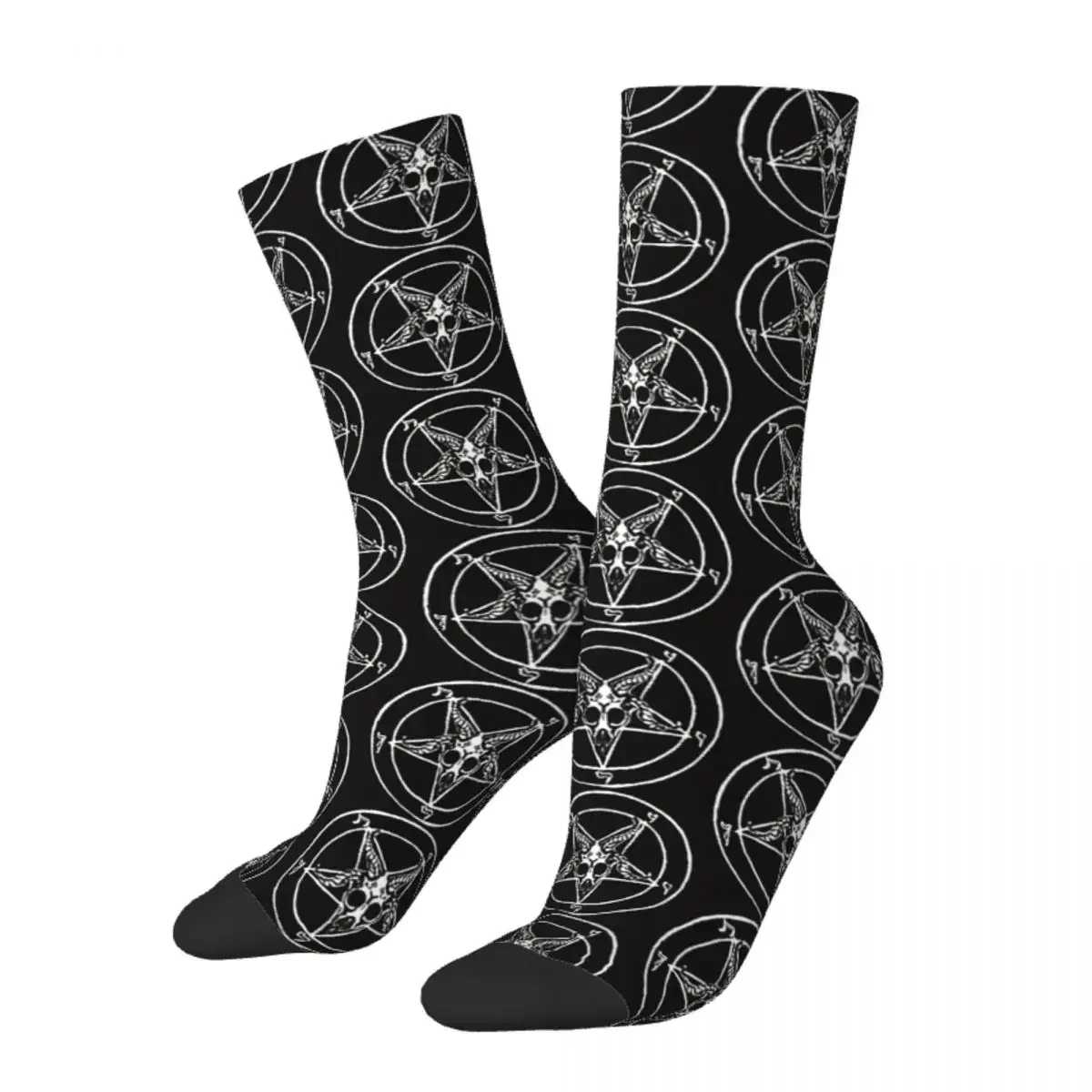 

Happy Men's Socks Baphomet Pentagram Retro Harajuku Street Style Casual Male Crew Crazy Sock Gift Summer Socks