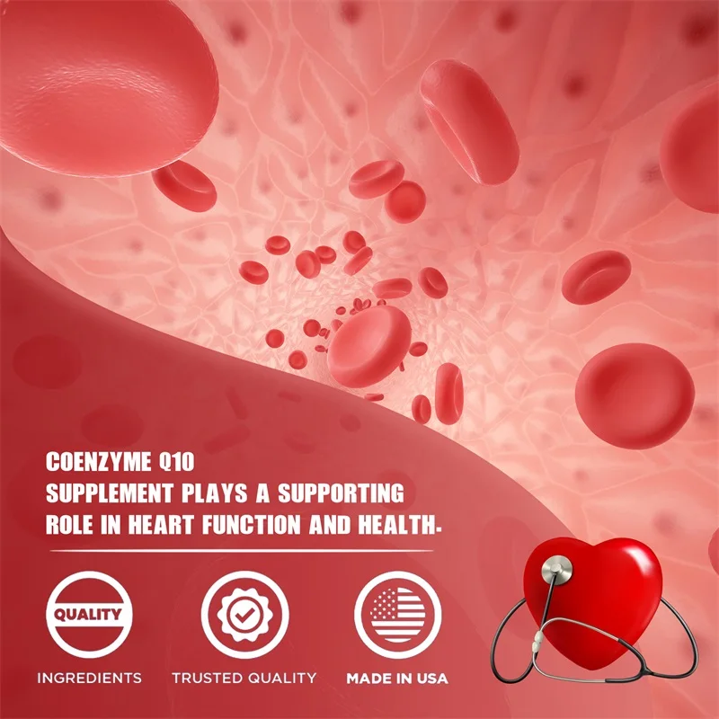 CoQ10 200mg-Energy Production, Heart Health, Blood Pressure Levels and Immune Support, Antioxidant