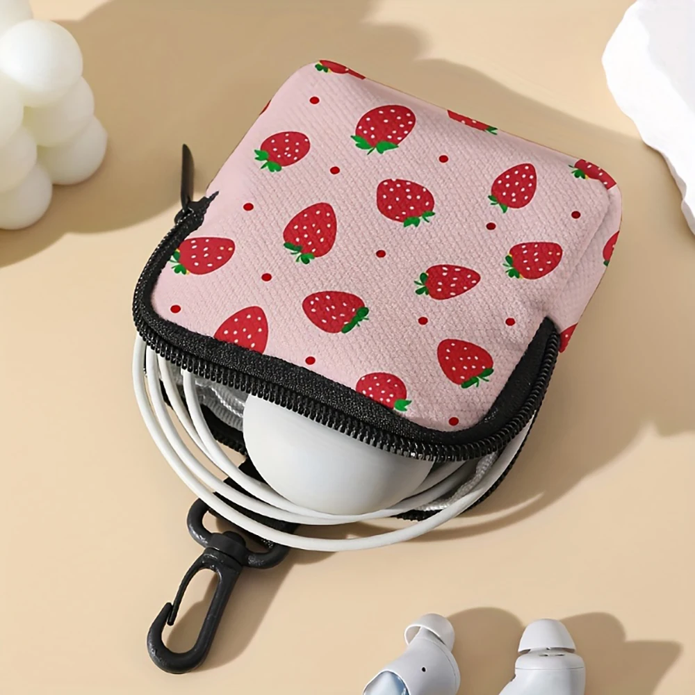 1pc，Ideal choice for strawberry patterned large capacity coin wallets, digital printed coin wallets, storage bags, and gifts