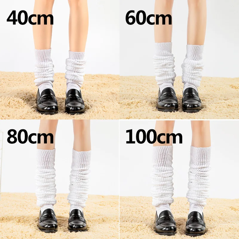 Weiß schwarz lose Socken Slouch Stiefel Strümpfe jk Uniform Accessoires Beinlinge Cosplay Socken für Frauen Mädchen