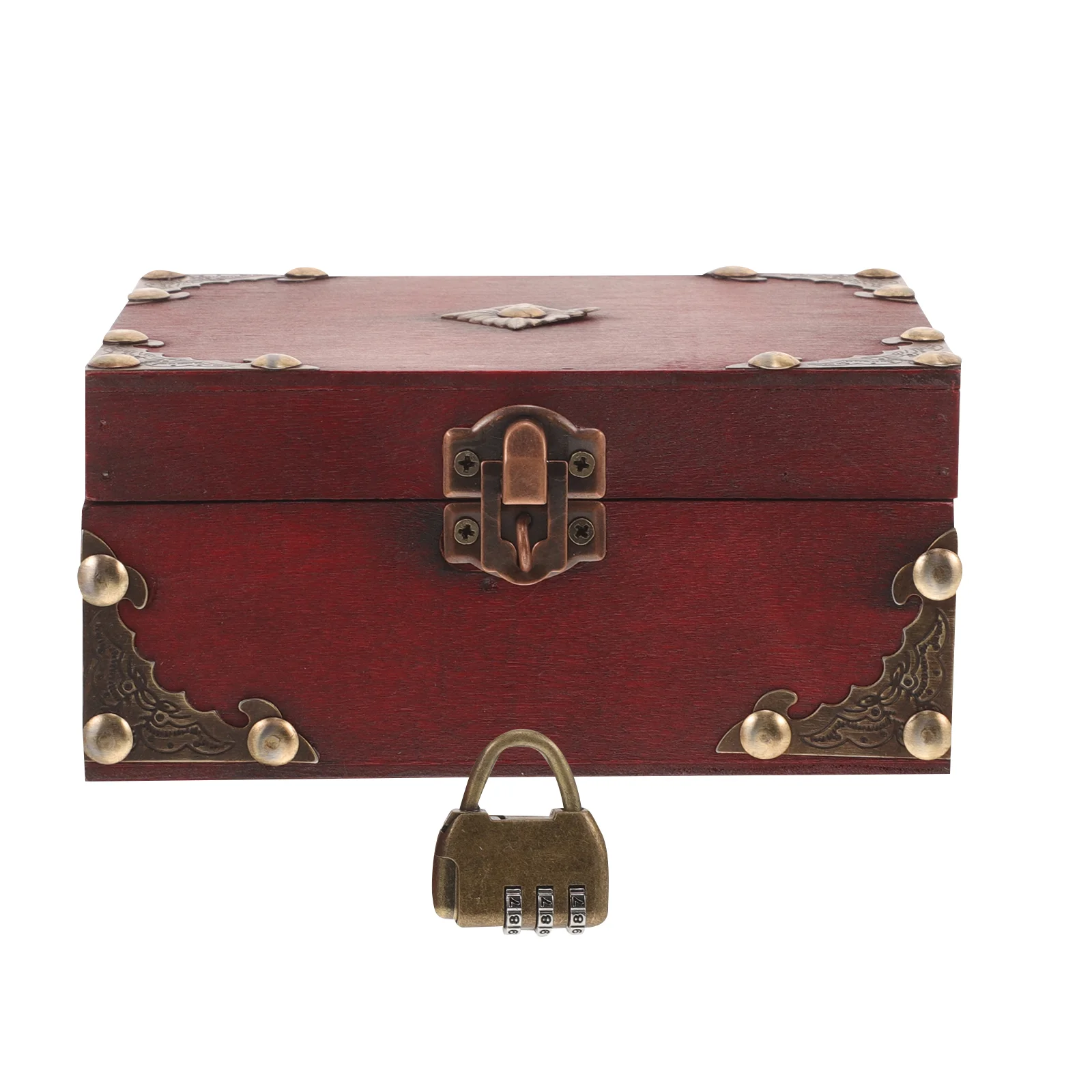 

Wooden Jewelry Box Delicate Jewelry Ring Storage Box Delicate Trinket Storage Box with Lock
