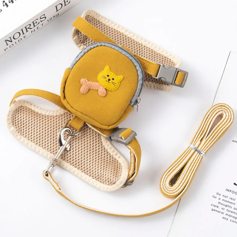 Multifunction Pet Harness Leash with Backpack Going Out Walking Dog Strap Dog Leash Dog Collar Dog Leash and Collar Set 