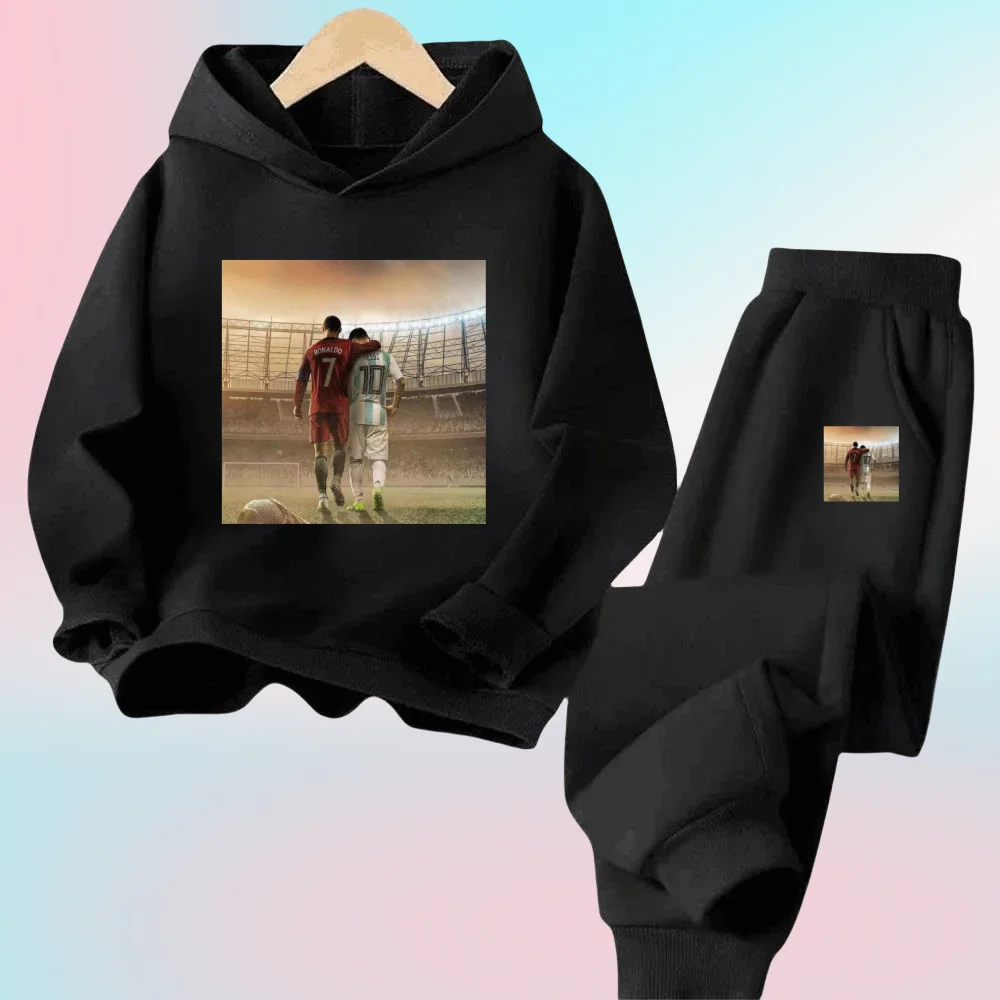Cristiano Ronaldo CR7 Cosplay Costumes Kids Football Idol Hoodie Set Pants Kids Boys High Quality Tops Girls Clothing Sets Messi