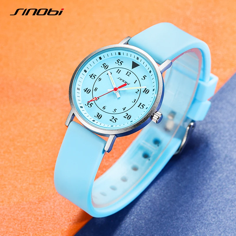 SINOBI Blue Sky Design Women's Watches Fashion Sports Rubber Womans Quartz Wristwatches Original Creative Ladies Clock Dropship