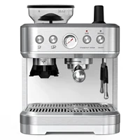 Machine à expresso avec broyeur, Machine à café en acier inoxydable de 15 bars avec mousseur à lait, cafetière pour Latte Cappuccino domestique 1