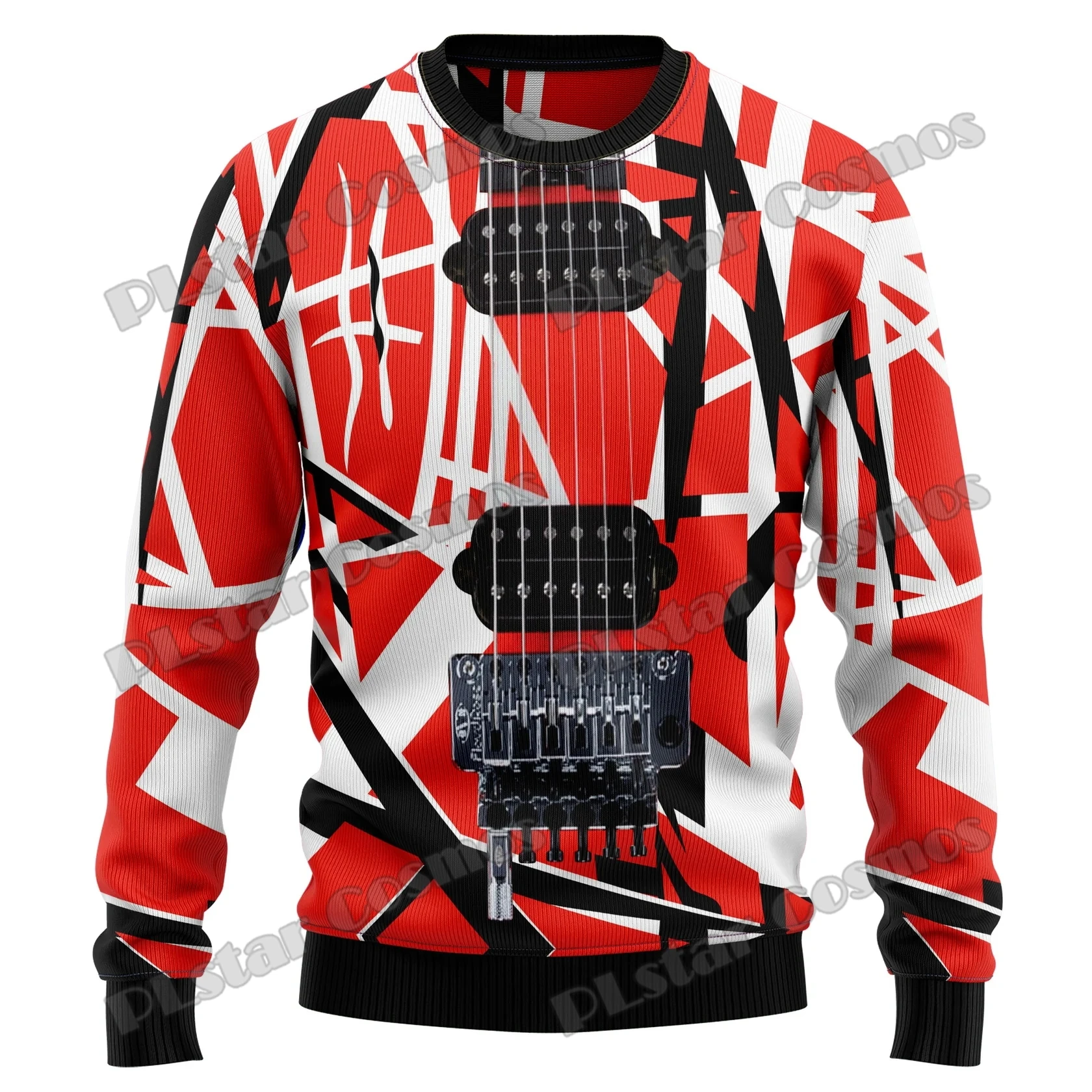 PLstar Cosmos Guitar Rock The Holiday 3D-gedruckter hässlicher Weihnachtspullover für Herren, Winter, Unisex, lässig, warm, Strickpullover, MY14 – Detail 11