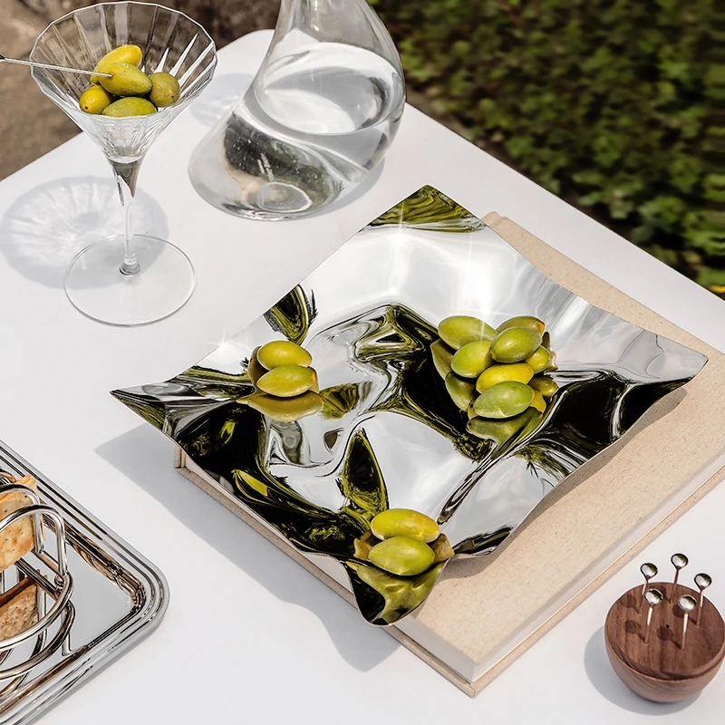 Luxury Stainless Steel Decorative Tray Trinket Dishes Jewelry Dish Unique Plate for Home Decoration Table Bedroom 6