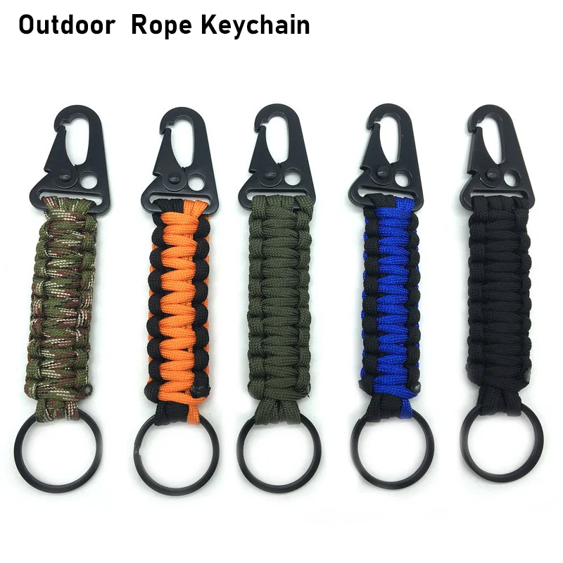 OutdoorParacordRopeKeychainEDCSurvivalKitCordLanyardMilitaryEmergencyKeyChainfor