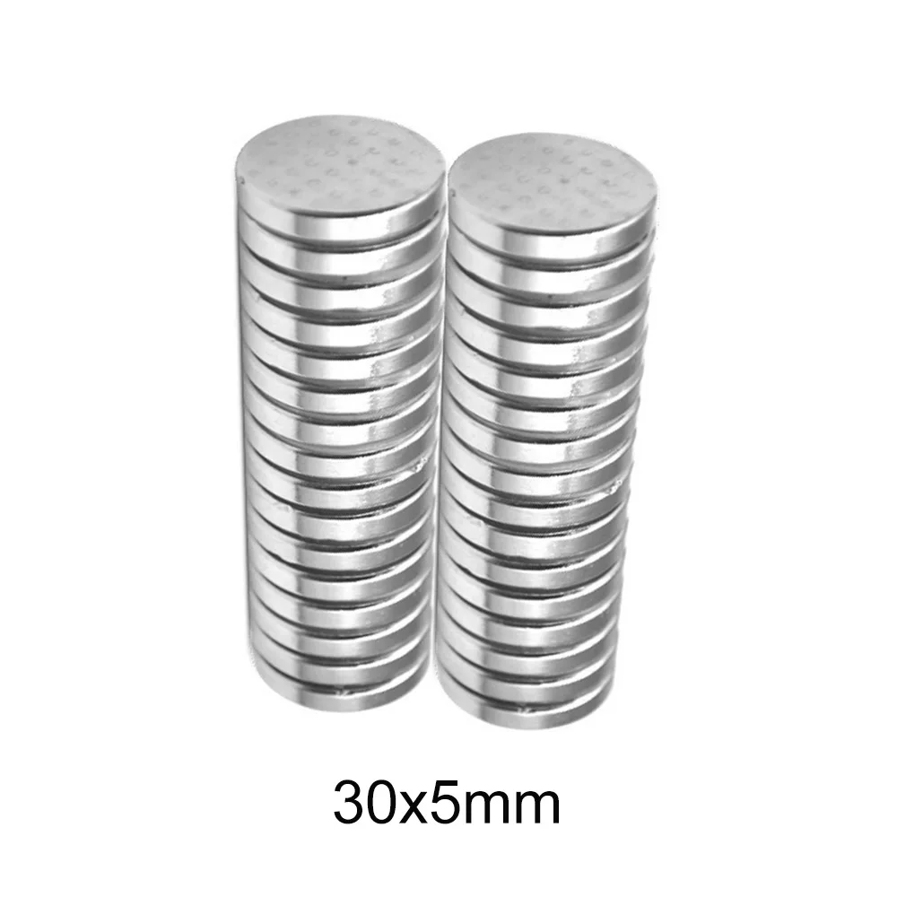 1/2/5/10/15PCS 30×5 mm Powerful Magnetic Magnets 30mmx5mm Strong Permanent Neodymium Magnets 30x5mm Round Search Magnet 30*5 mm