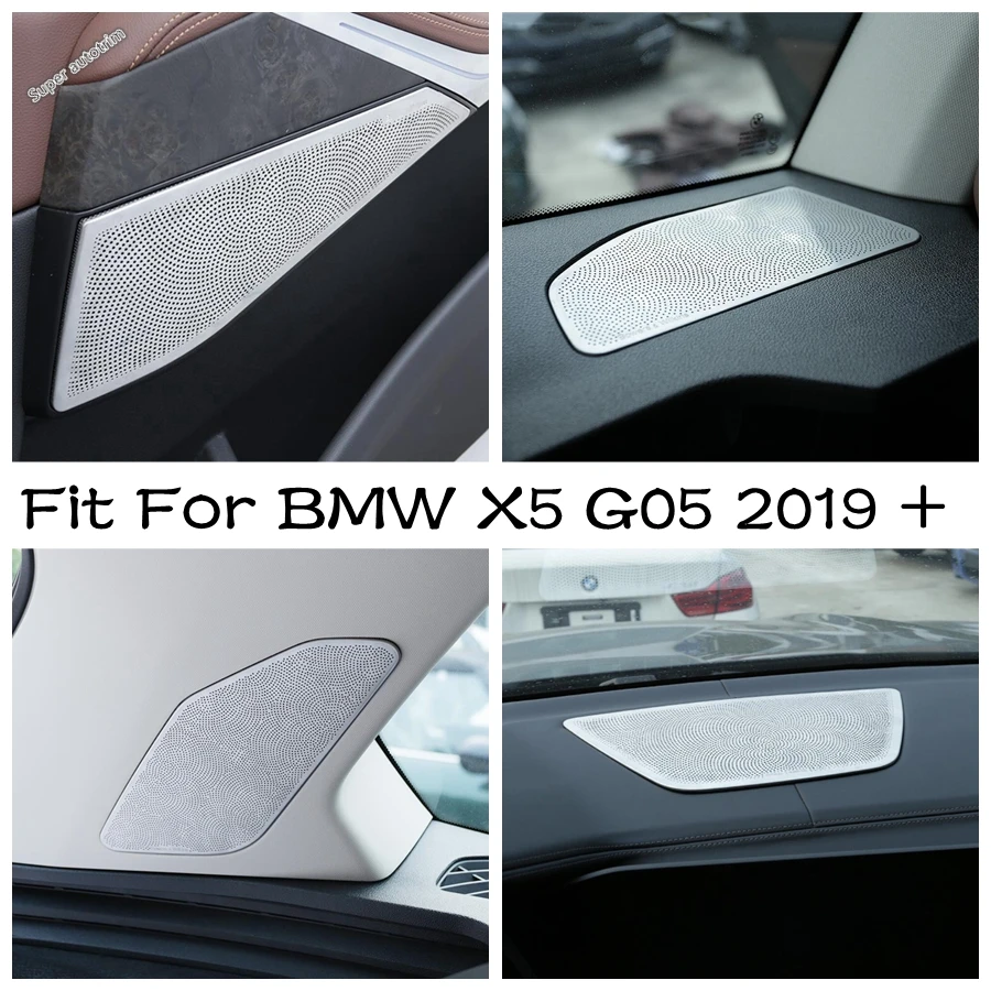 

Stainless Steel Car Dashboard Horn Side Door Loudspeaker Decoration Cover Trim For BMW X5 G05 2019 - 2022 Interior Accessories