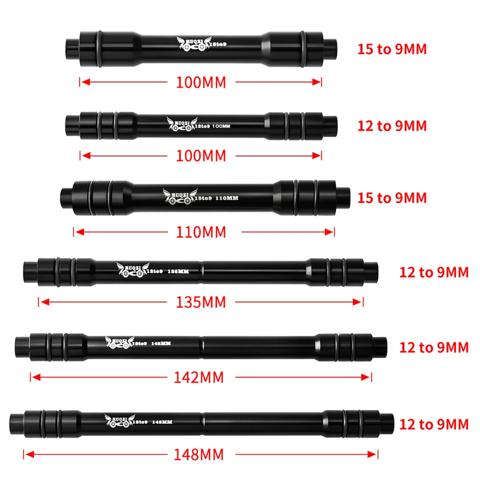 MUQZI Adapter 12 9mm 110 135 142 148mm 15 9 100mm Thru Axle To Quick Release For MTB Road Bike Front Rear Wheel_voghion.com