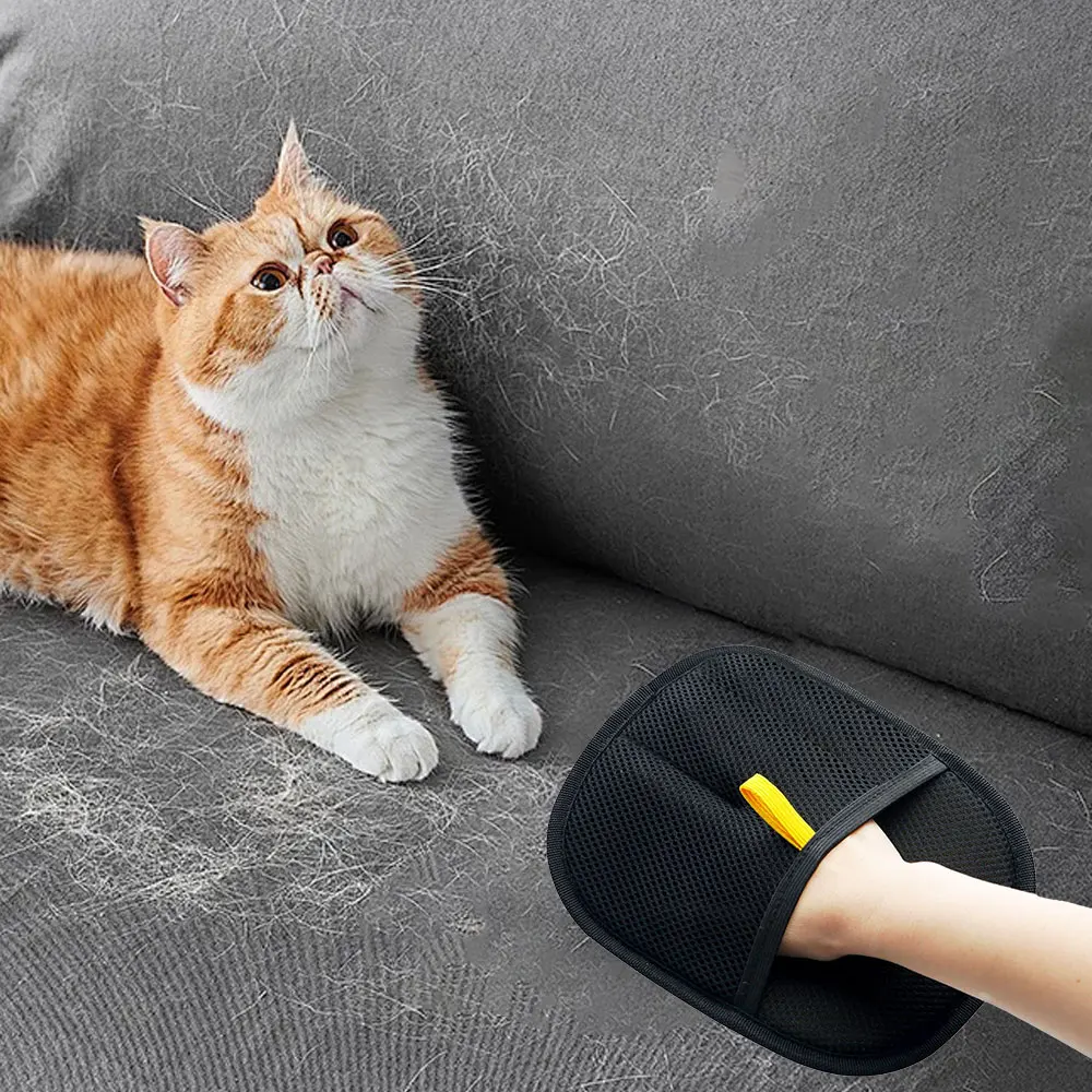 New Pet Grooming Gloves Static Dedusting Brush Pet Hair Remover Brush Removing Dog Cat Hair From Sofa Carpet Clothes 6