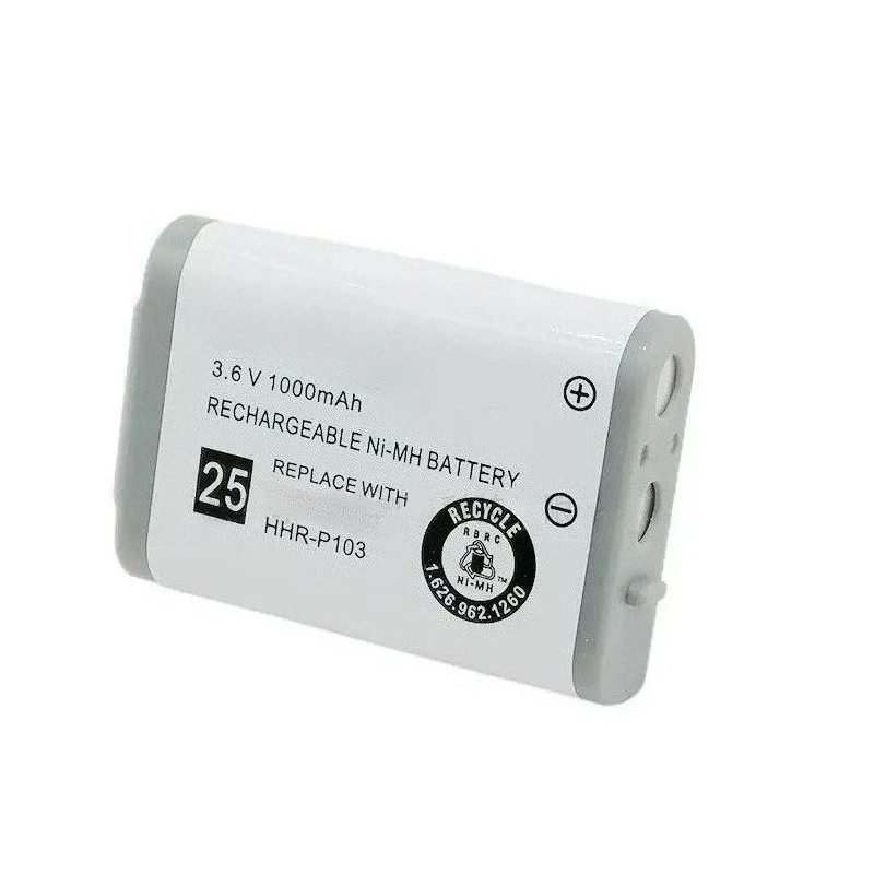 HHR-P103 HHRP513A Type25 for Panasonic Cordless Phone Handset 3.6V 1000mAh Ni-MH