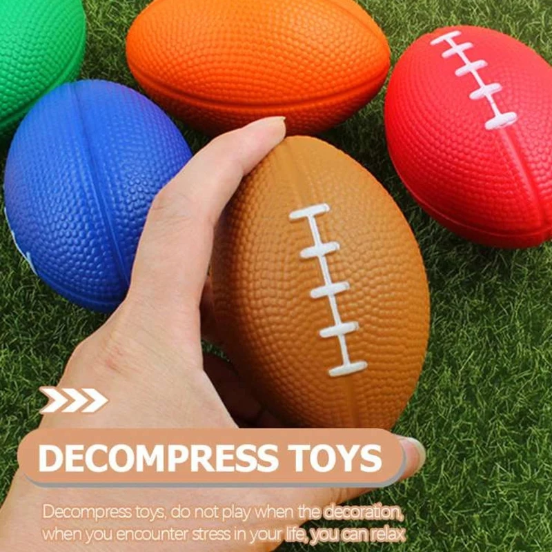 Pu Foam Solid Rugby Grip Ball For Release And Pressure Relief Football Toy Ball 1pc