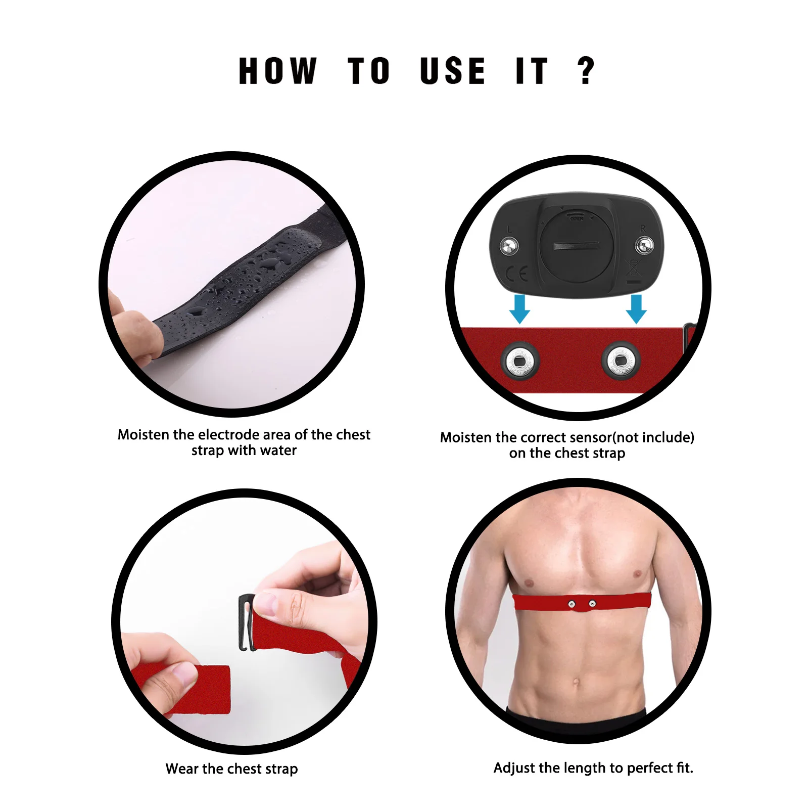 Heart Rate Monitor Chest Strap Replacement Belt Compatible with Polar H7 H9 H10Garmin Wahoo Magene Coospo Transmitters Soft Band 6