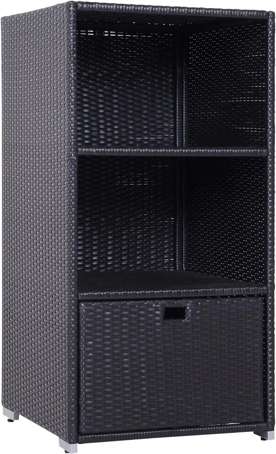 Pool Towel Rack, Waterproof PE Plastic Rattan Wicker Storage Organizer, Indoor Outdoor Spa and Hot Tub Accessory Storage