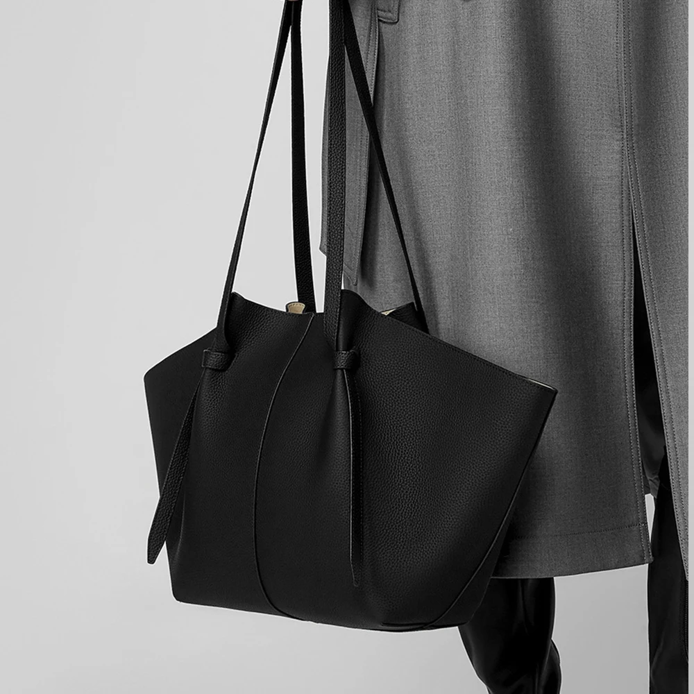 Leather Handbag Head layer cowhide large capacity tote bag genuine leather women's bag fashionable bat versatile commuting handbag