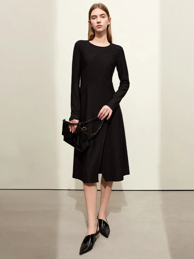 AMII Minimalist 2024 Spring New Dresses for Women Round Neck Patchwork  Female Office Lady Slim A-Line Knitted Dress 12421057 - AliExpress AMII Minimalist 2024 Spring New Dresses for Women Round Neck Patchwork Female  Office Lady Slim A-Line Knitted Dress 12421057 - AliExpress