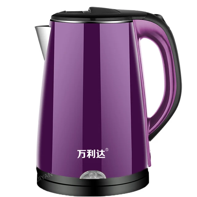Purple Electric Kettle Boiling Water 304Stainless Steel Automatic Power  Antidry Double anti-scald 1500w 1.5L - AliExpress