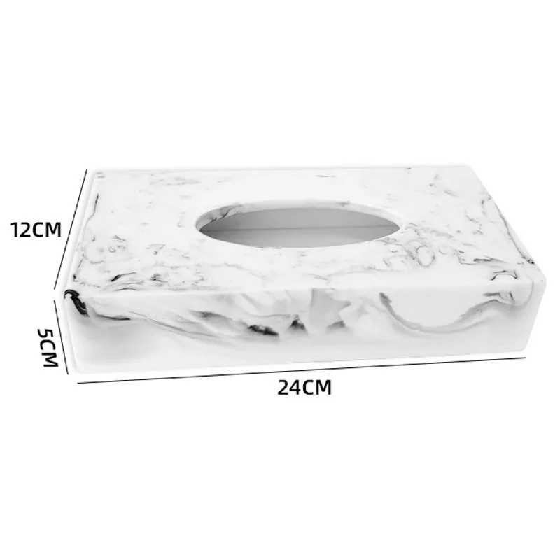Nordic Marble Texture Resin Tissue Box Creative Decoration Home Living Room Bathroom Accessories Supplies Dining Table Paper Box