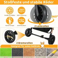 Poussette pliable pour chien, chariot de voyage pour chiot, porte-Buggy, chariot pour chien, sac de Transport pour chats, avec 4 roues 360 ° , Jusqu'à 20 kg 6