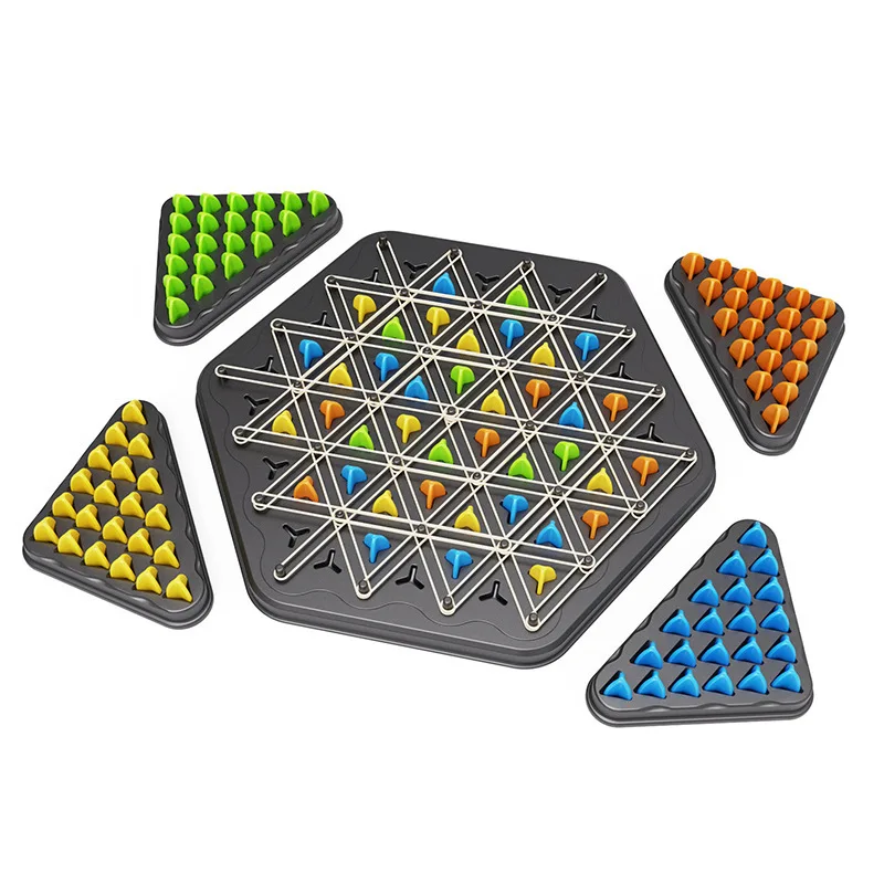 체인 삼각형 체스 게임 삼각형 고무줄 게임 교육용 인터랙티브 게임 세트 가족 파티 선물에 적합