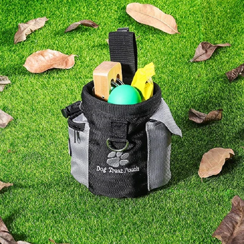 Dog Treat Bag Portable Dog Treat Bag Outdoor Dog Treat Pouch Training Feeding Bag Large Capacity Pet Trainer Waist Supplies