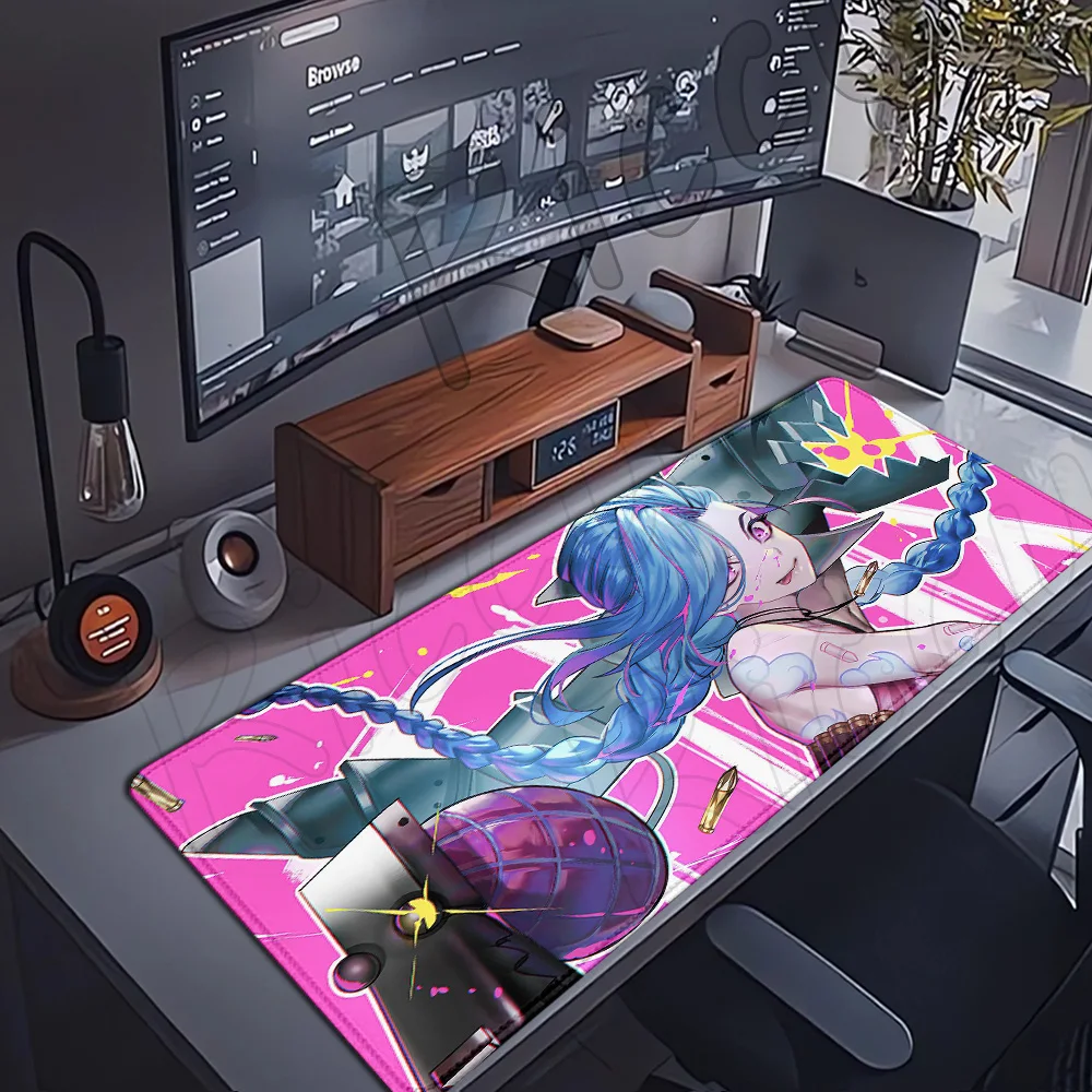 Hot Anime LOL Arcane Mousepad JINX Mauspad Tastatur Erweiterte Maus Matte 400*900mm Gaming Zubehör Große Schreibtisch matte Xs Teppich