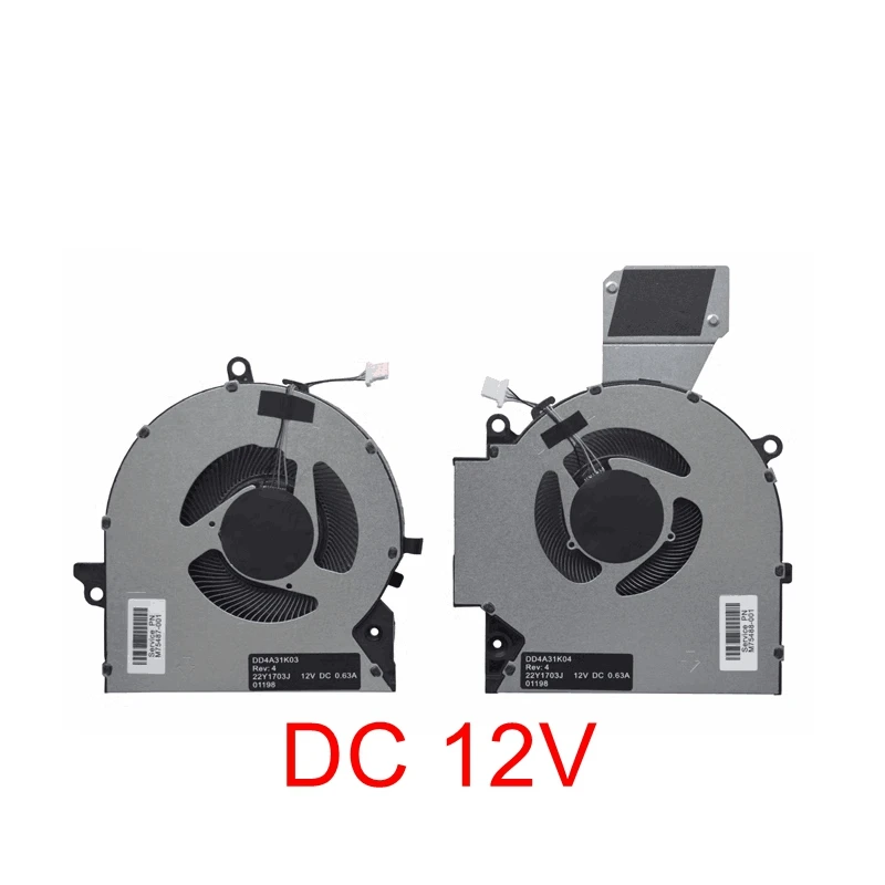 Laptop CPU GPU Cooling Fan For HP OMEN 16-B 16-C TPN-Q265 TPN-Q267 Cooler M75487-001 M75488-001 M75483-001 M75485-001 DC12V 5V