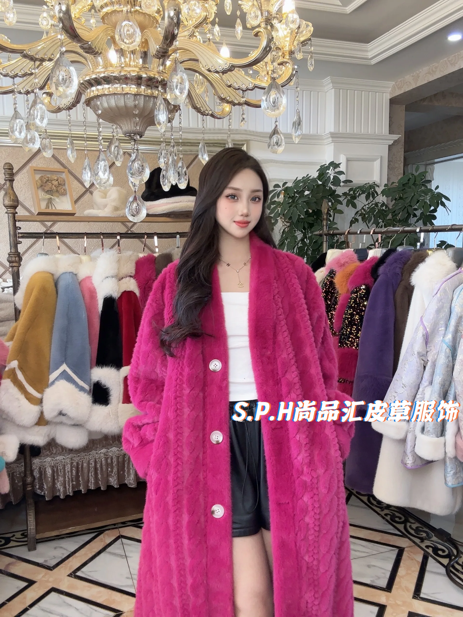 

New Autumn Winter Fashion Fluffy Long Cardigans Coat Elegant Single-breasted V-neck Trench High Qaulity Female Fur Overcoat
