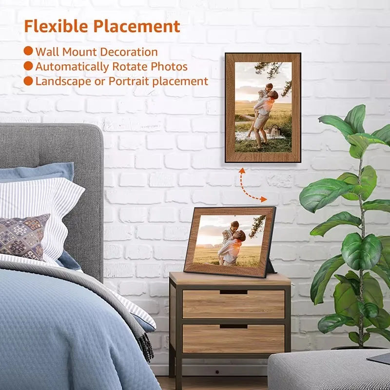 10.1 inch Digital Photo Frame 16G WiFi IPS Electronic Photo Album HD Touch Screen Frameo Auto-Rotate Digital Picture Frame Gift