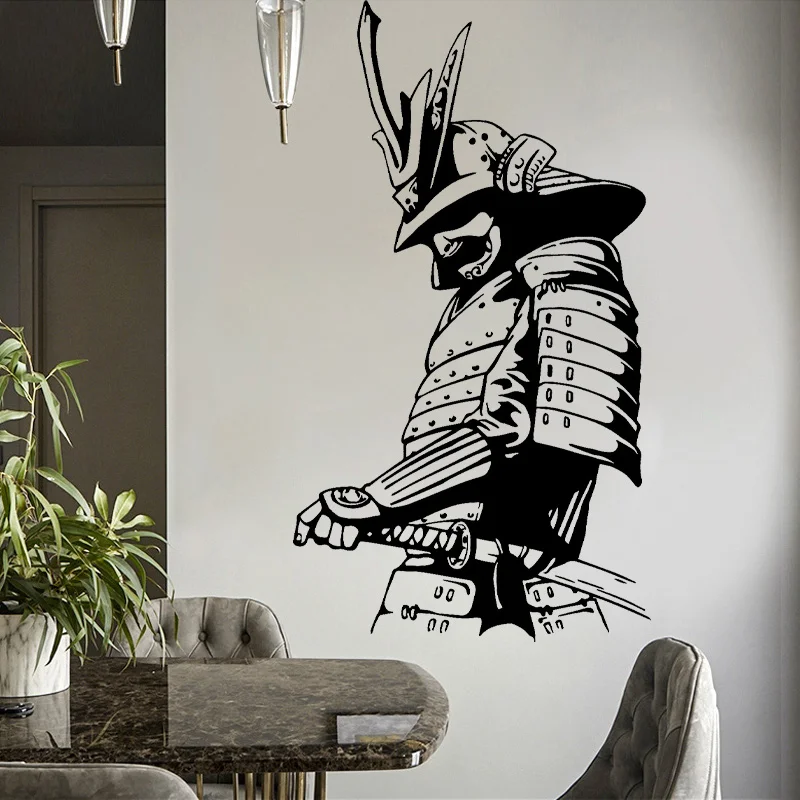 

Japanese Samurai Warrior Fighter Sword Wall Stickers, Vinyl Home Decor, Living Room and Bedroom Decals, Removable Murals, 4364