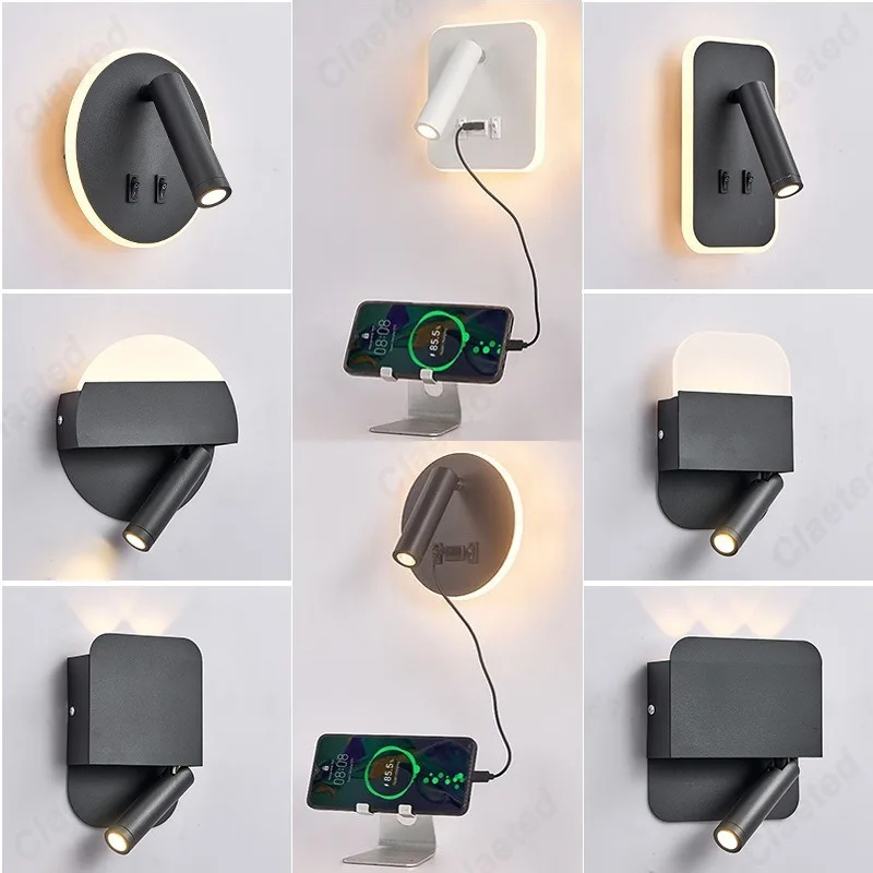 Touch Dimmable LED Wall Mounted Bedside Reading Light, Flexible LED Wall Reading Lamp For Nightstand