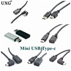 USB C To Mini USB Adapter Type C Female To Mini USB Male Cable 25cm Connector For GoPro MP3 Players Dash Cam Digital Camera GPS