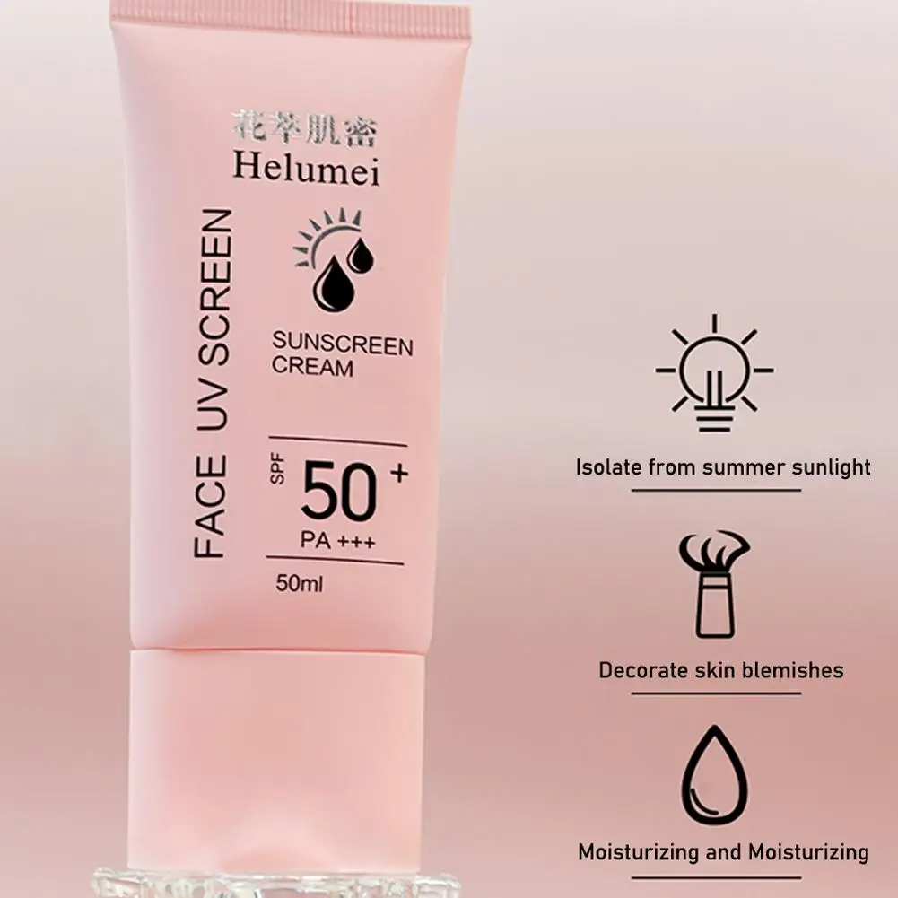 50g Face Body Whitening Sunscreen Cream SPF50+ Refreshing Waterproof UV Protector Concealer Moisturizing Brightening Face Care