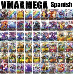 Cartes Pokemon espagnoles, 50 à 300 pièces, 1ère édition, règle de refroidissement, Chiarizard Pikachu, dernière Collection de jeu arc en ciel holographique Vmax 