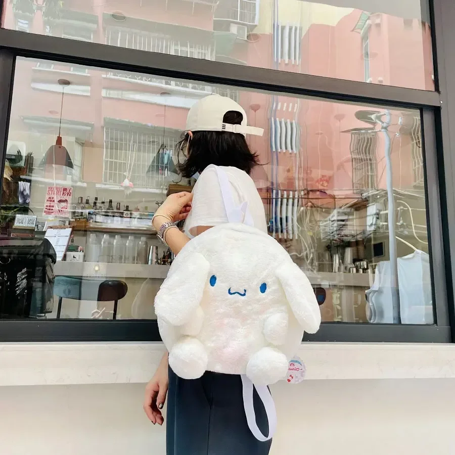 Sanrio plush backpack, kawaii plush bag, Cinnamoroll plush toy, My Melody backpack, Kuromi plush purse, Pompompurin plush bag, anime plush accessories, cute character bag, girls kawaii backpack, soft plush school bag, cartoon animal plush, children gift b 2