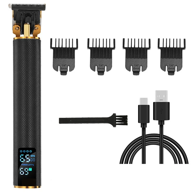 

Профессиональные машинки для стрижки волос, Мужской Электрический триммер для волос и бороды, цифровой дисплей, USB Аккумуляторная Беспроводная Машинка для стрижки волос