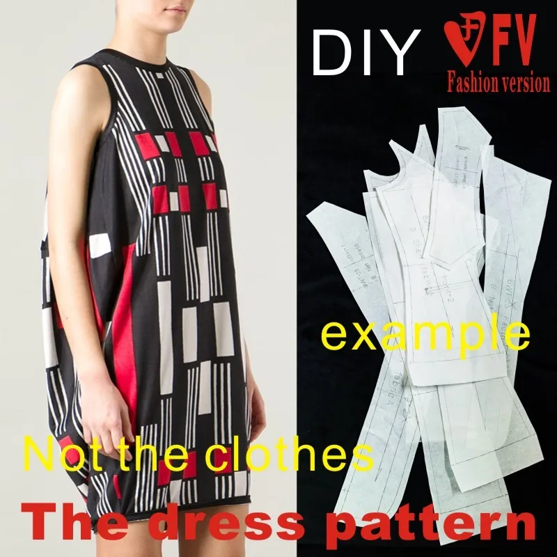 Clothing DIY The dress Dresses Sewing Pattern cutting drawing Women's Dress Sewing Template BLQ-45